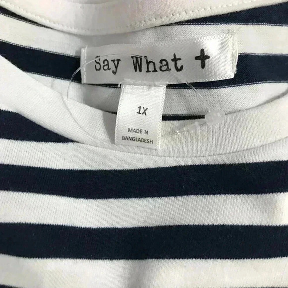 Say What Plus Size Cotton Fringe Striped T-Shirt NEW Size 1X - Picture 9 of 9